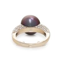 CULTURED TAHITIAN PEARL AND DIAMOND RING