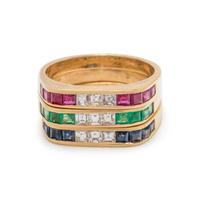 MULTIGEM AND DIAMOND RING SET