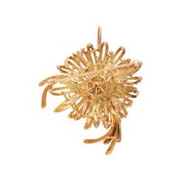 YELLOW GOLD AND DIAMOND FLOWER BROOCH