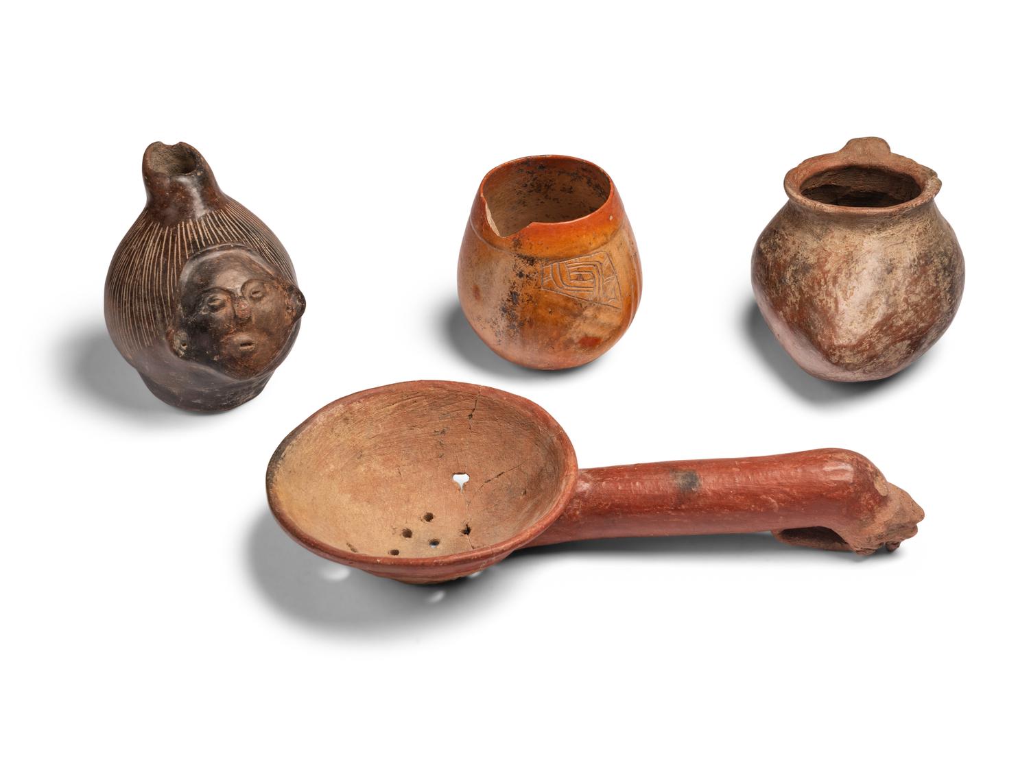 Eighteen Pre-Columbian Vessels and Utensils
