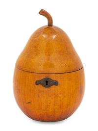 A George III Fruitwood Pear-Form Tea Caddy