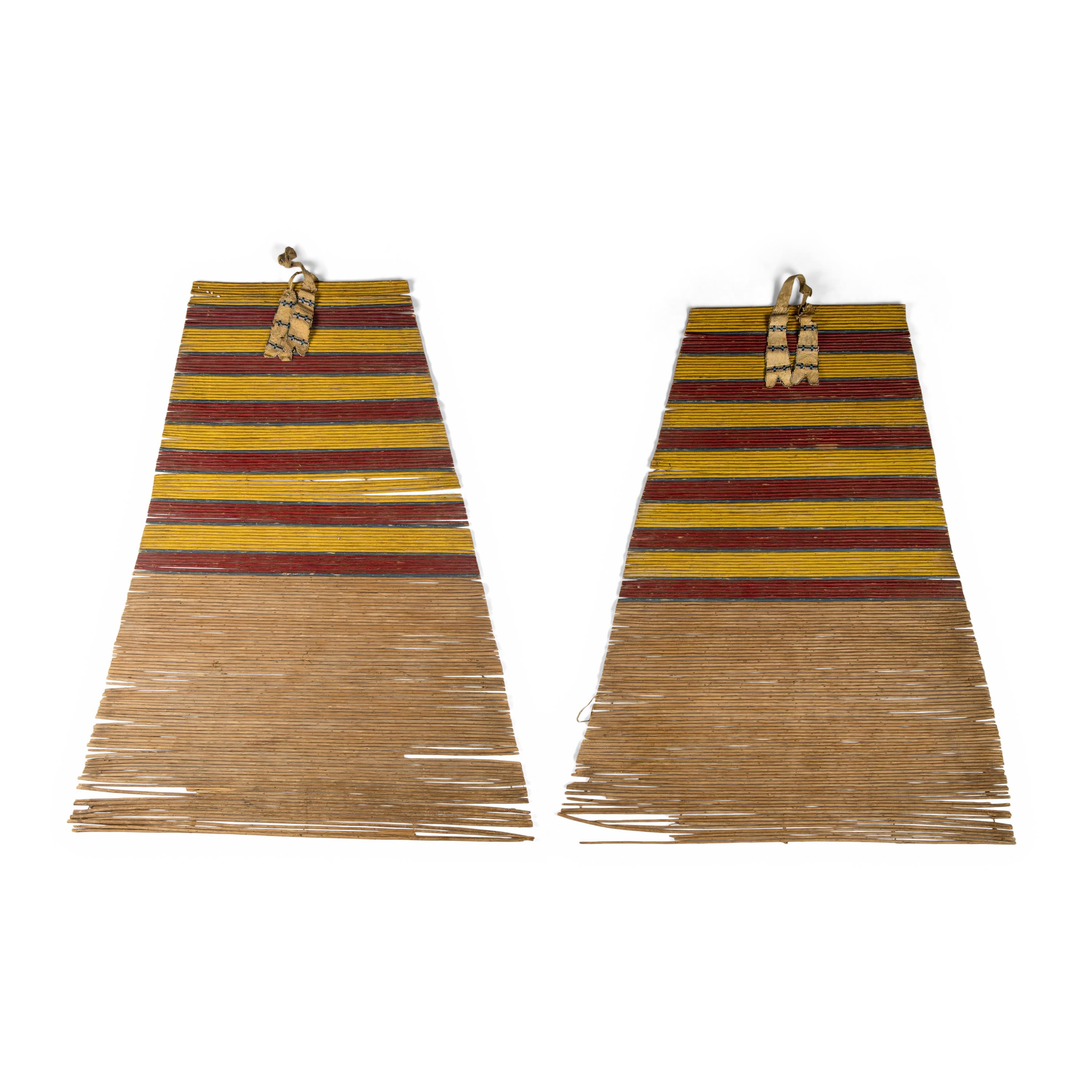 Plains Painted Tipi Backrests, Matched Pair