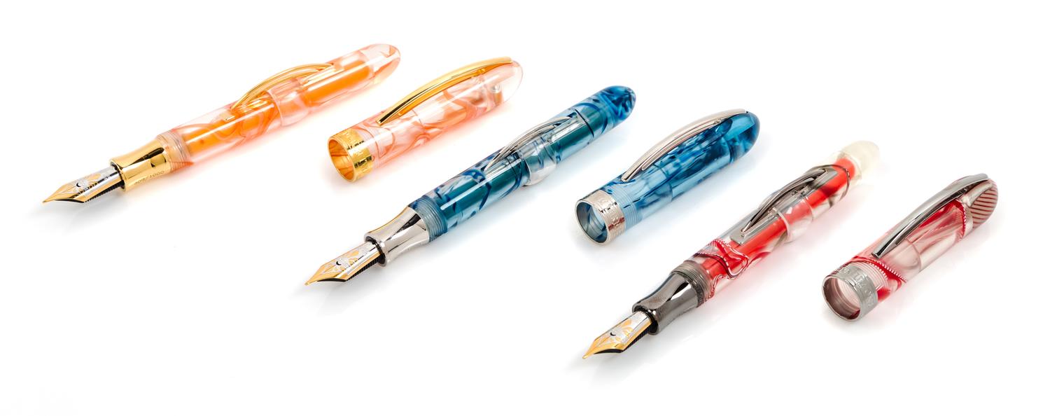 A Visconti Millennium Arc Limited Edition Three Fountain Pen Set