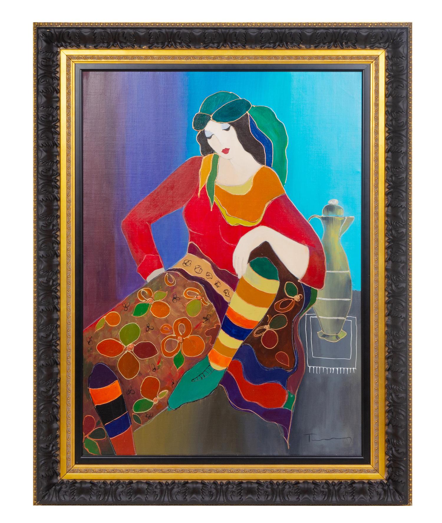 Itzchak Tarkay painting, 34 x 44 in.,