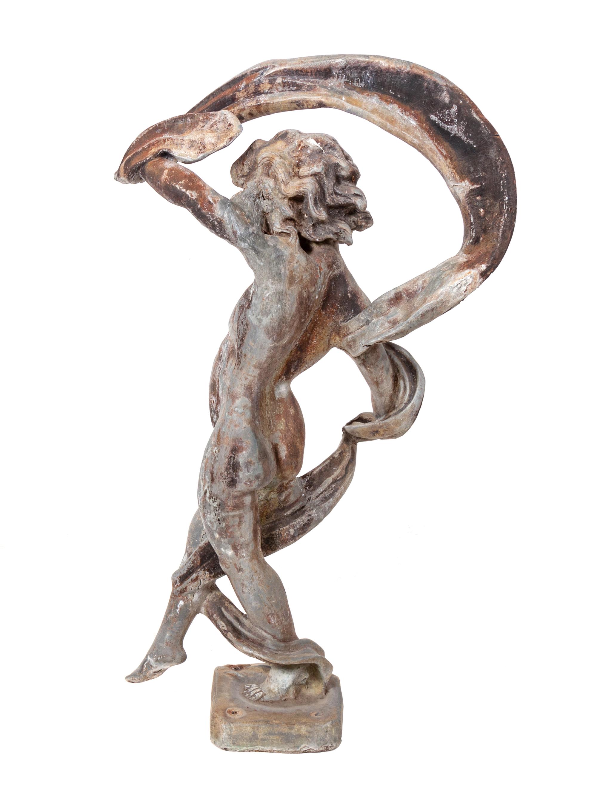A Cast Lead Fountain Statue