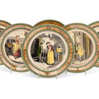 A Set of Six Transferware Cabinet Plates