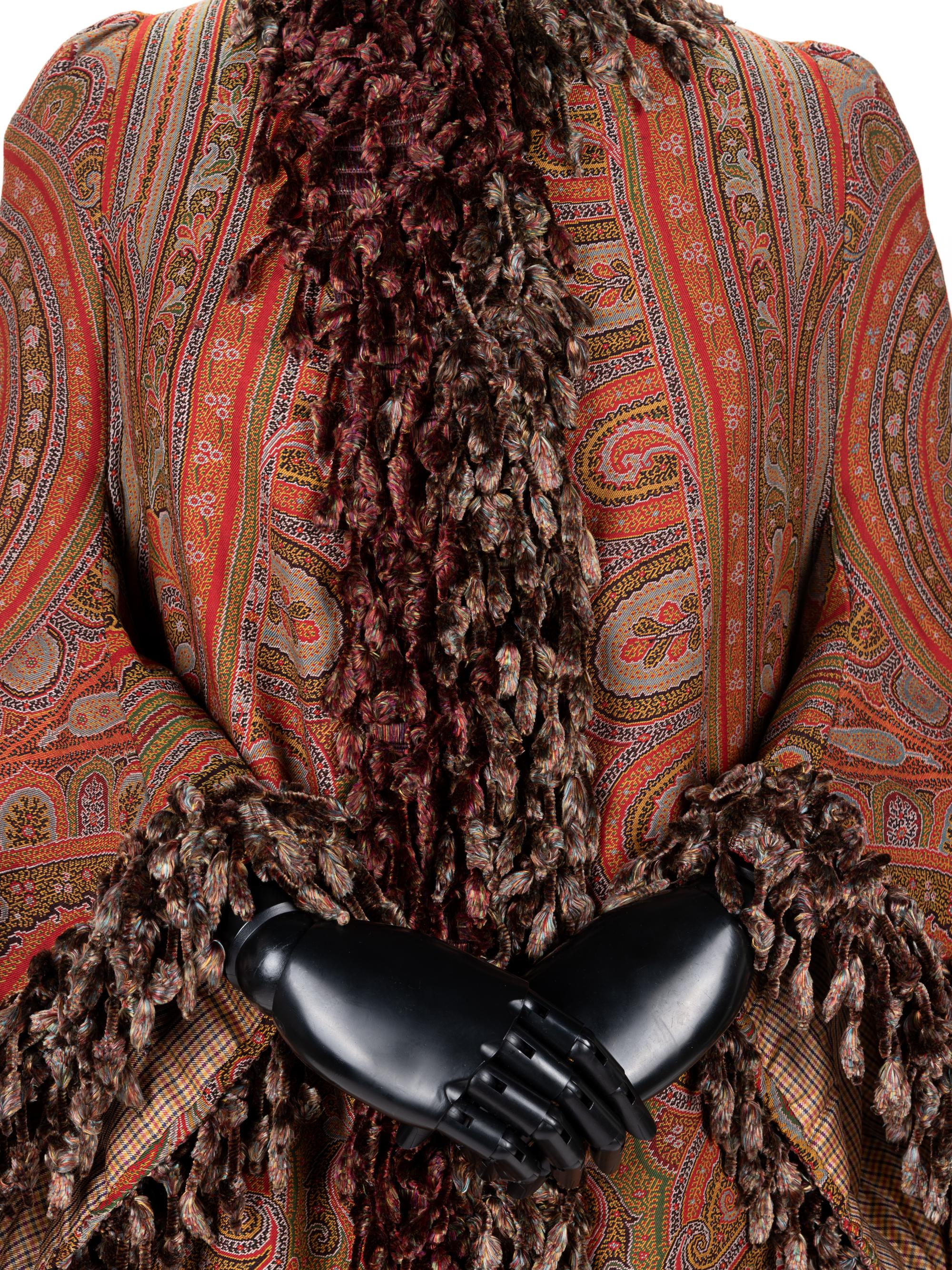 Paisley Shawl Mantle with Chenille Trim, 1880s