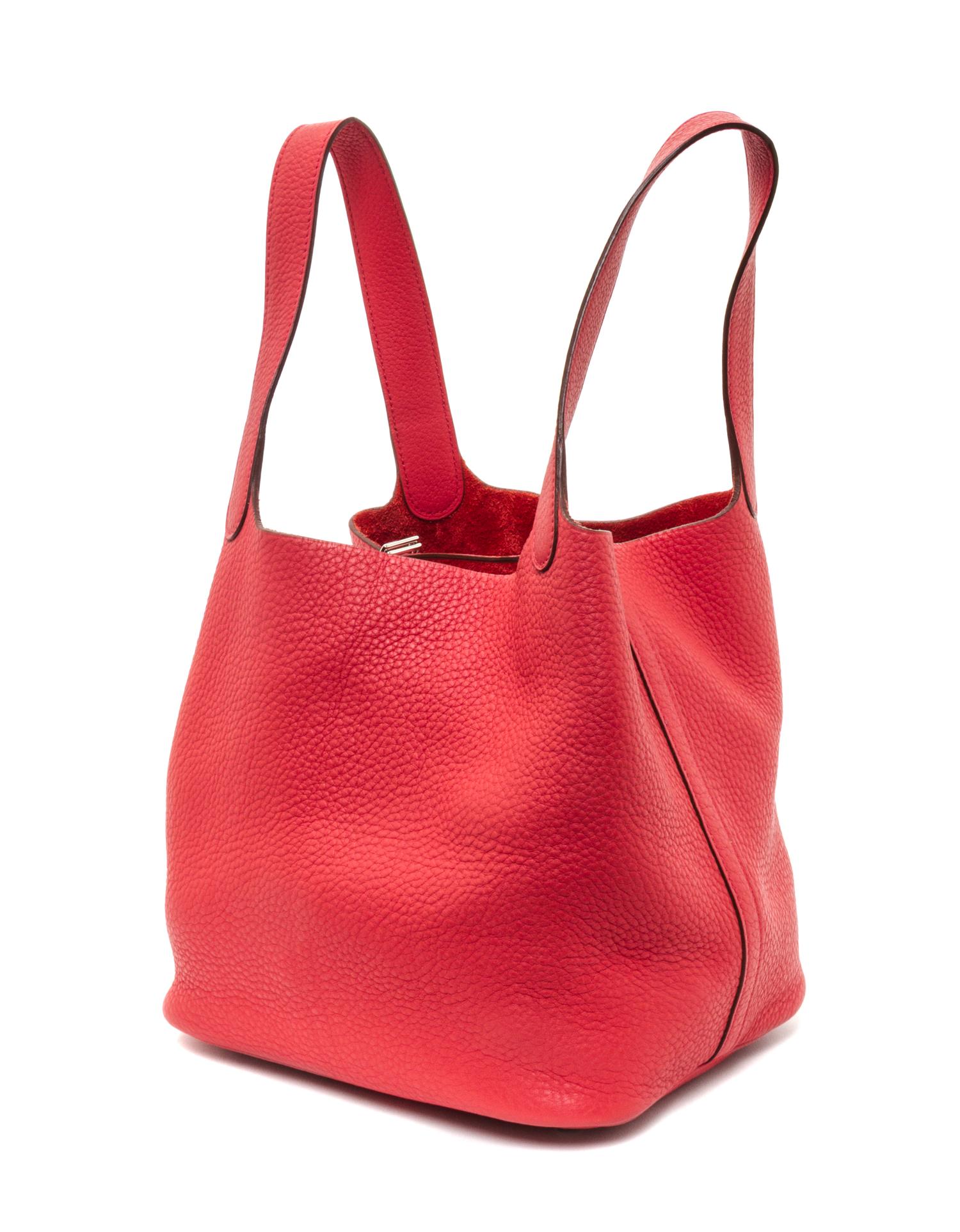 An Hermes Bougainvillea Taurillon Clemence Picotin Lock MM Handbag, 9" x 8.5" x 7".