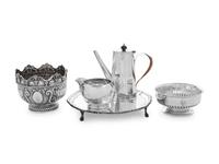 A Group of Five English Silver Table Articles