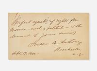 [Americana] Anthony, Susan B.: Autograph Quotation, signed