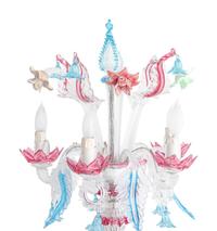 A Pair of Murano Glass Five-Light Girandoles