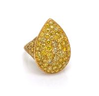 An 18 Karat Yellow Gold and Colored Diamond Ring, 8.80 dwts.