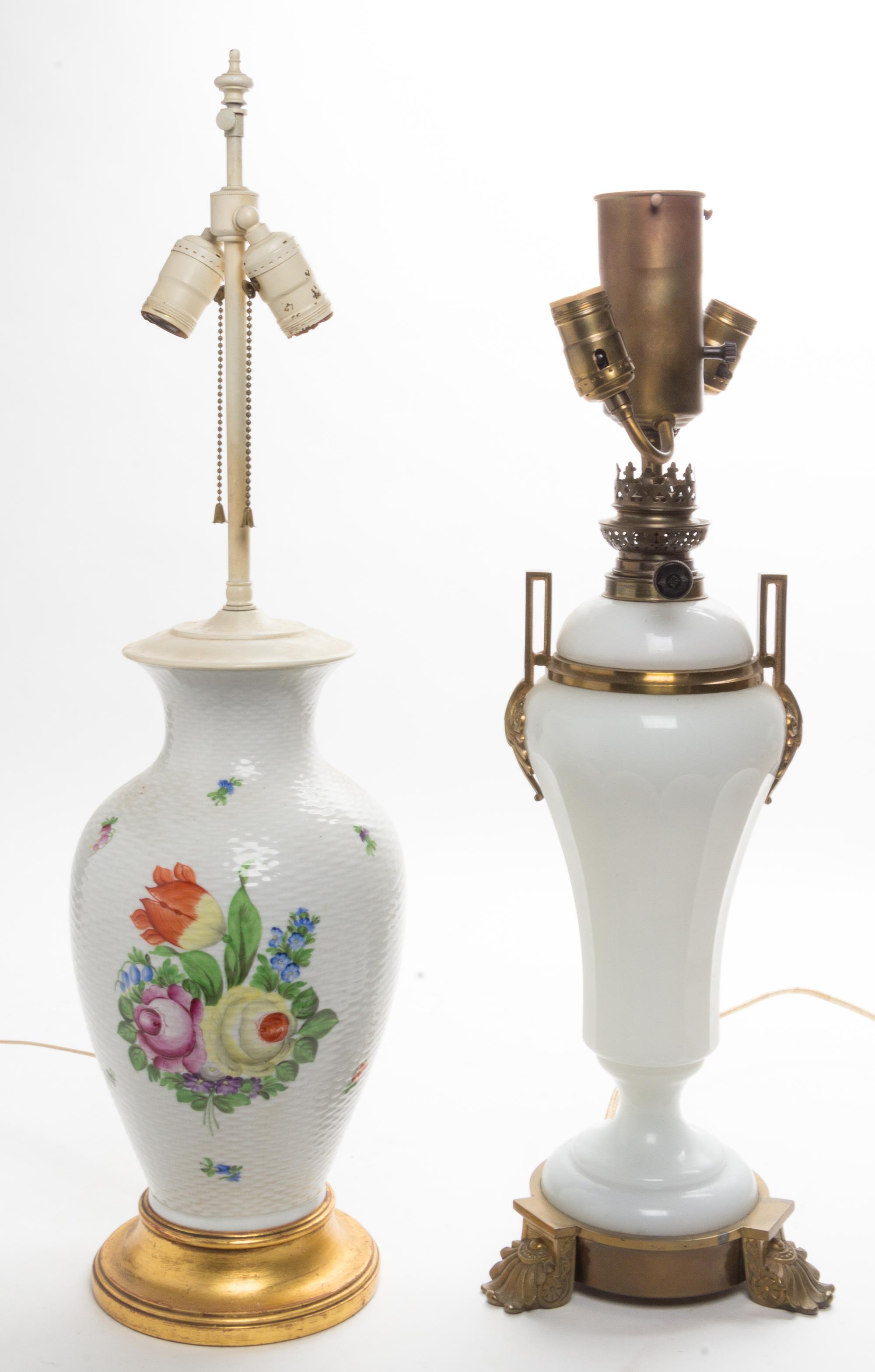 Two Continental Table Lamps Height of tallest 28 1/2 inches. — 19TH/20TH CENTURY