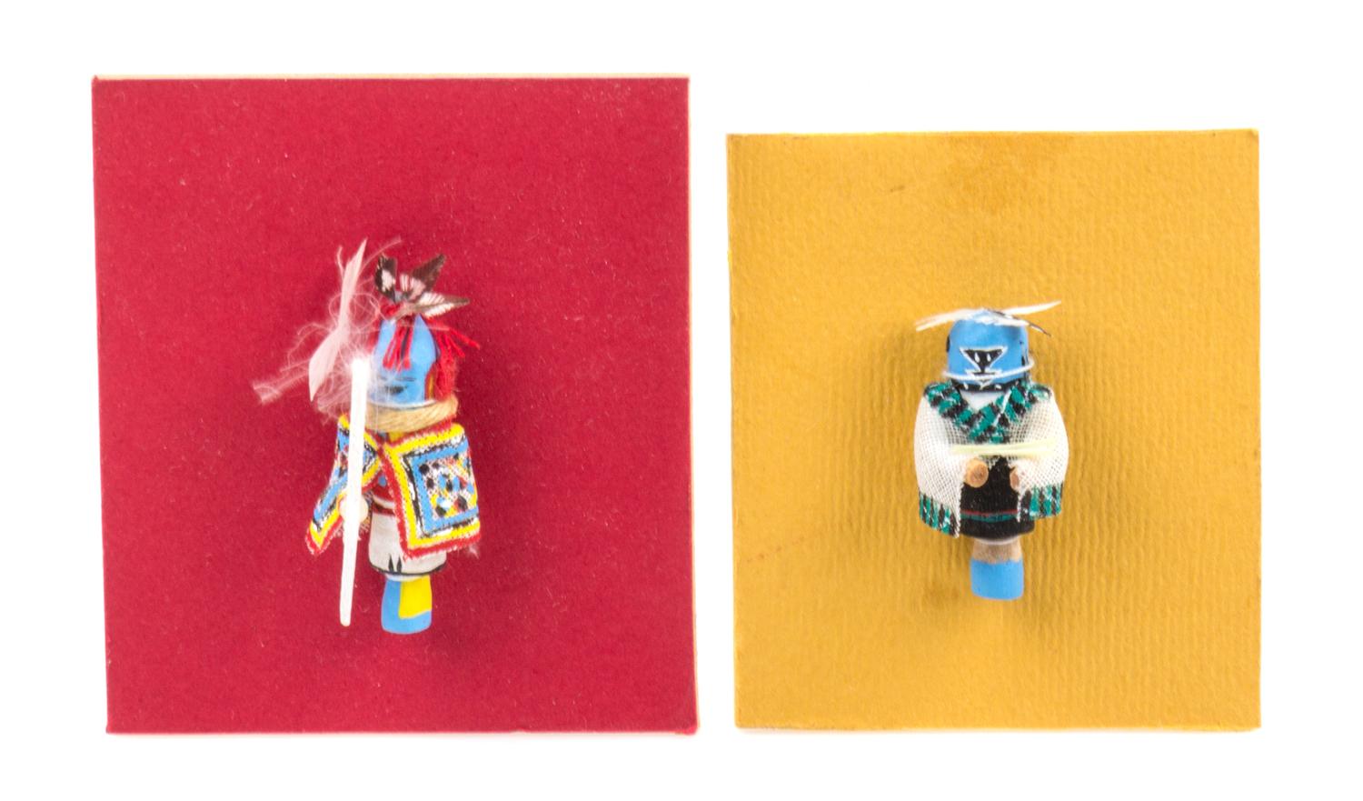 A Group of Native American Kachina Dolls Height of tallest 2 inches. — Various Makers
