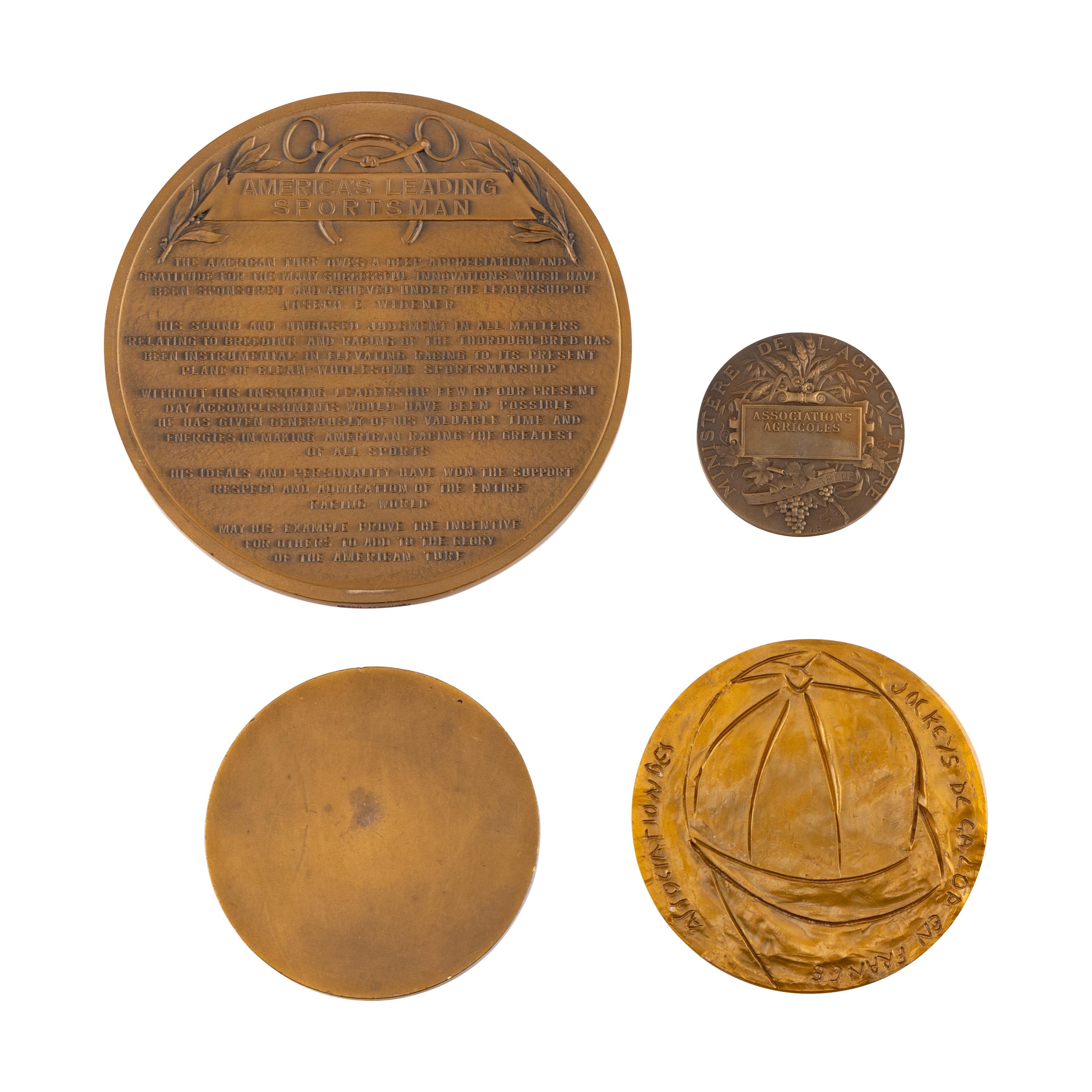 A Group of Four English and French Bronze Medallions