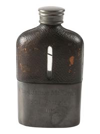 [CIVIL WAR]. Period-flask with UCV inscription to Captain James McElvany, Company F, 35th Georgia Infantry, WIA Cedar Run.