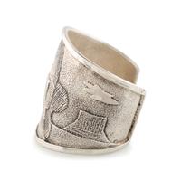 Tufa Cast Sterling Silver Figural Cuff Bracelet