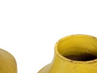 A Pair of Large Yellow-Glazed Pottery Jars