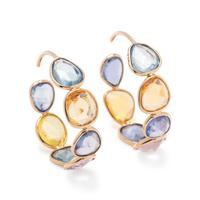 MULTICOLOR SAPPHIRE HOOP EARRINGS
