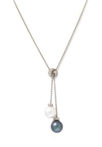 A White Gold, Cultured Tahitian Pearl, Cultured Pearl and Diamond Demi Parure, 20.30 dwts.