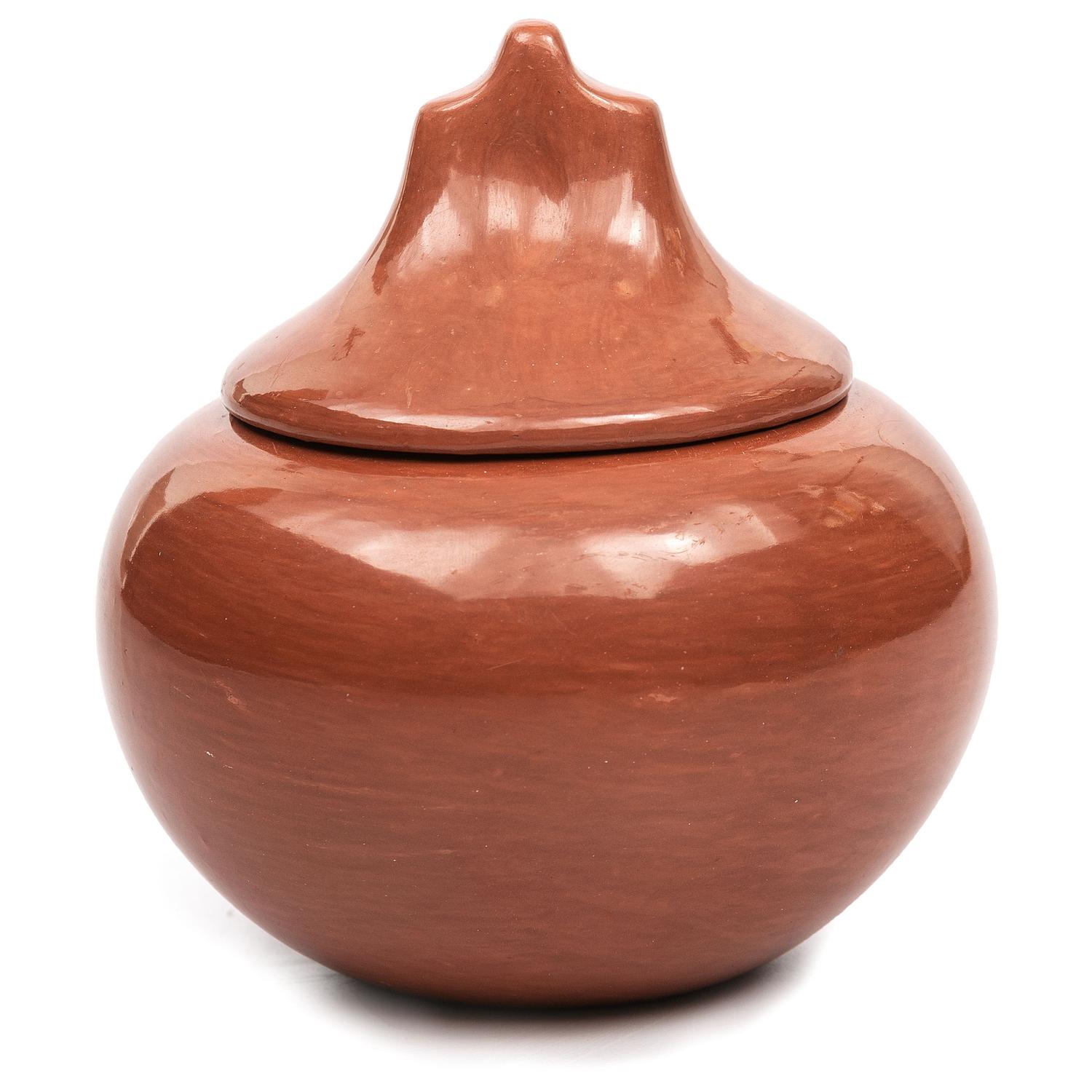 Santa Ildefonso Redware Lidded Jar