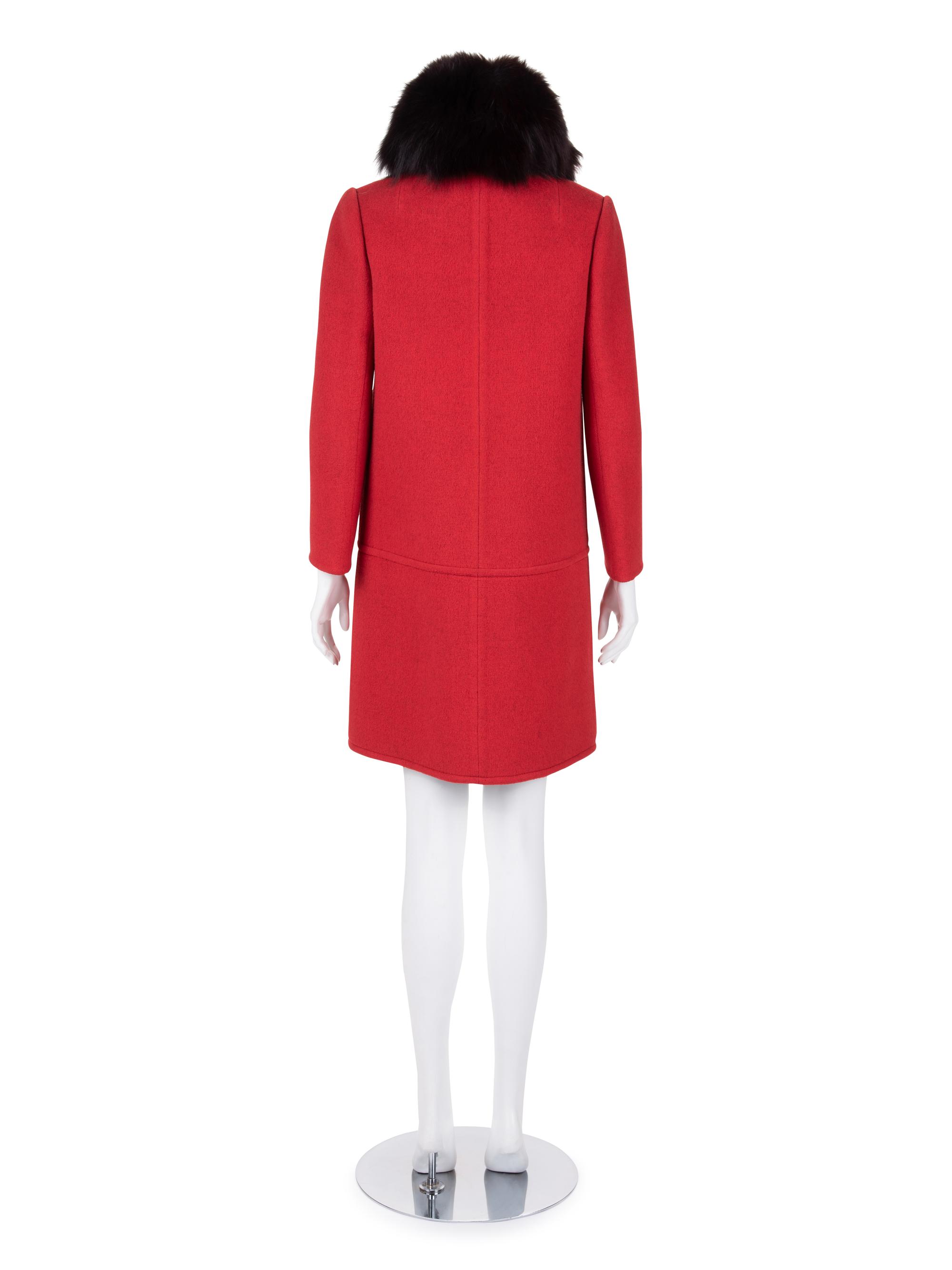 Christian Dior Haute Couture Wool Coat with Fox Fur Collar, Fall/Winter 1969