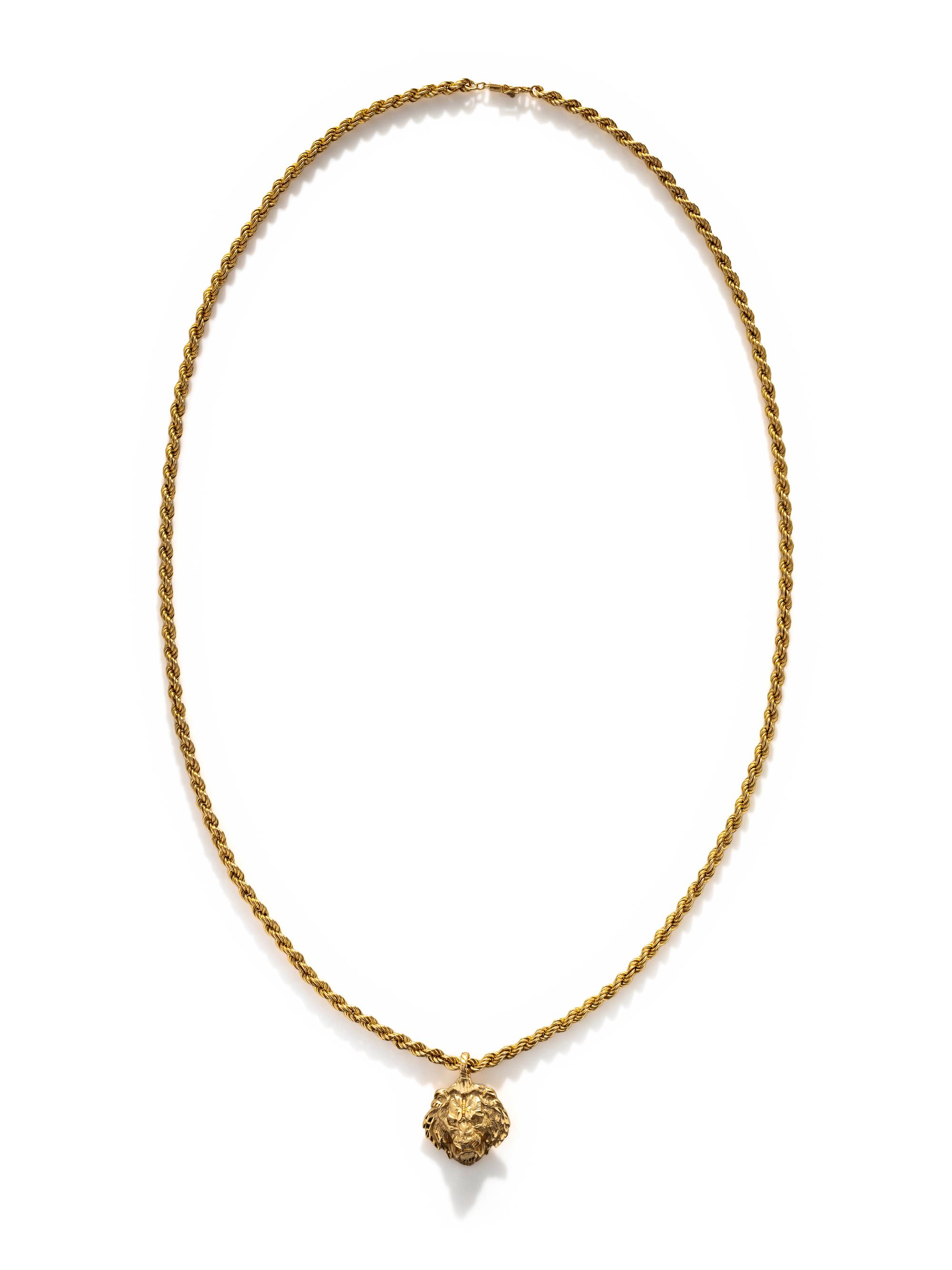 YELLOW GOLD LION NECKLACE