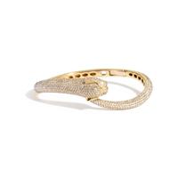 ANITA KO, DIAMOND AND TSAVORITE GARNET PANTHER BANGLE BRACELET