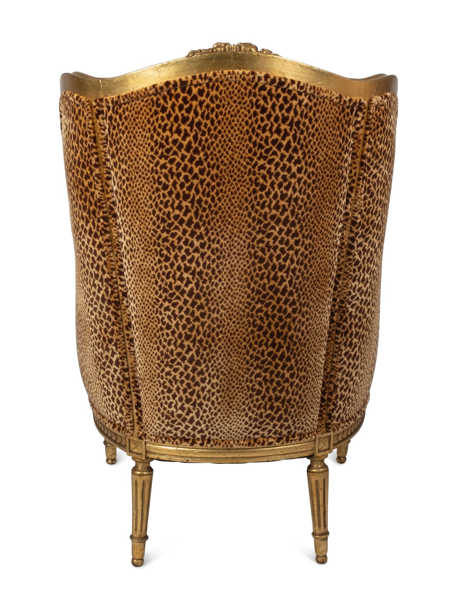 A Louis XVI Style Giltwood Bergère