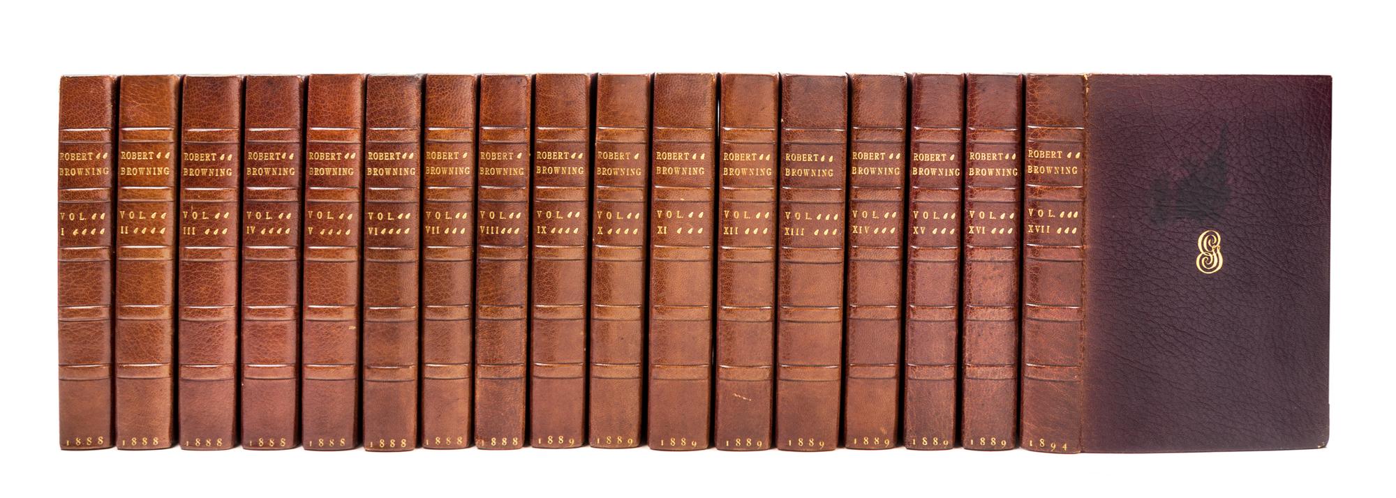 BROWNING, ROBERT. The Poetical Works. London, 1888-1894. 17 vols.