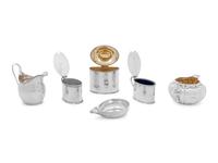 A Group of Six English Silver Table Articles