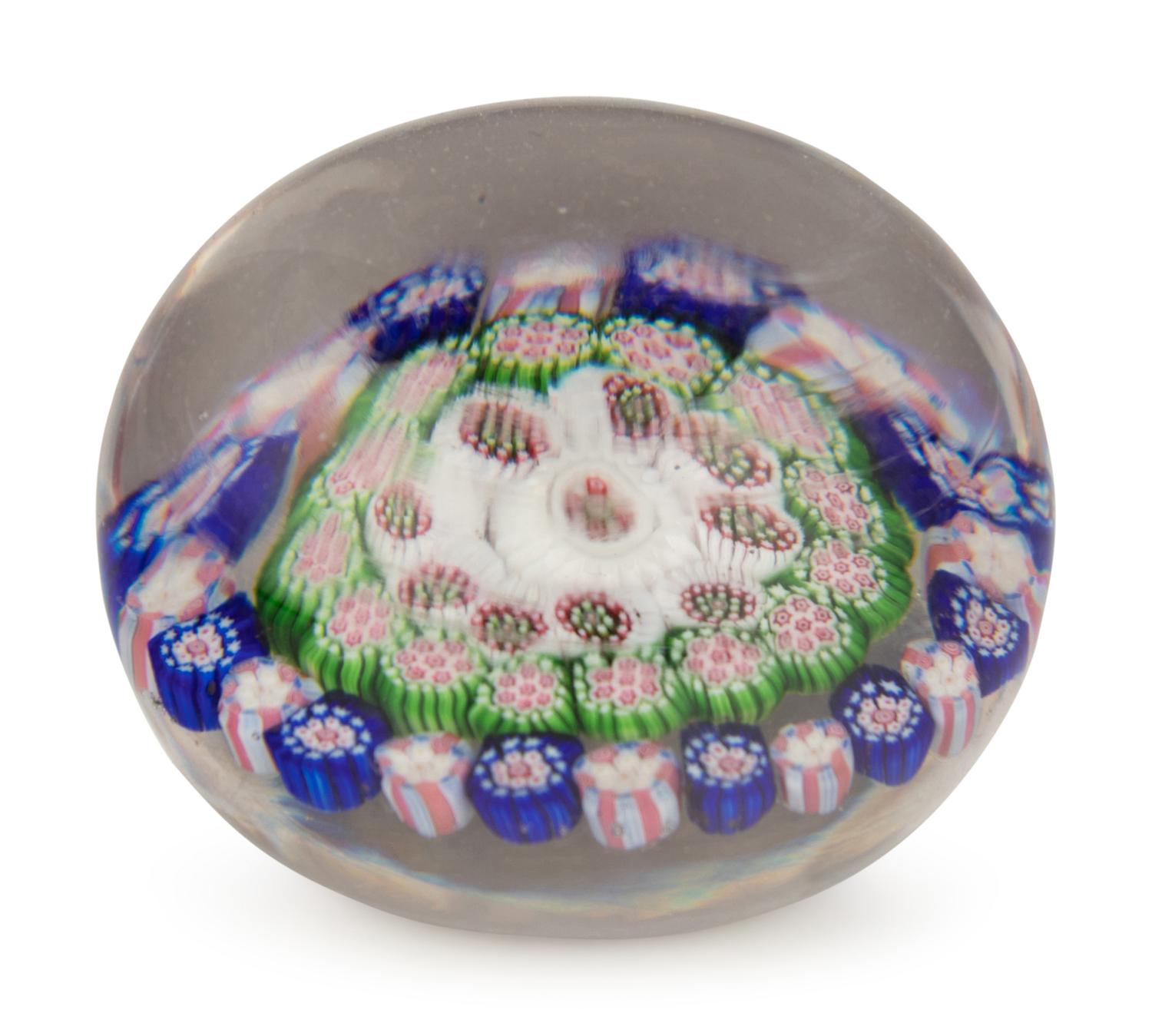 A Concentric Millefiori Glass Paperweight