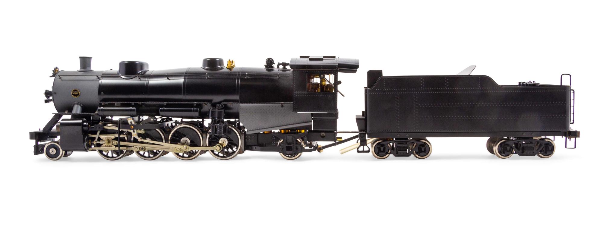 An Aster Hobby Limited Edition Polychrome 1-Gauge Baldwin Locomotive Works 2-8-2 Locomotive and Tender