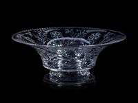 A Cut and Etched Glass Bowl