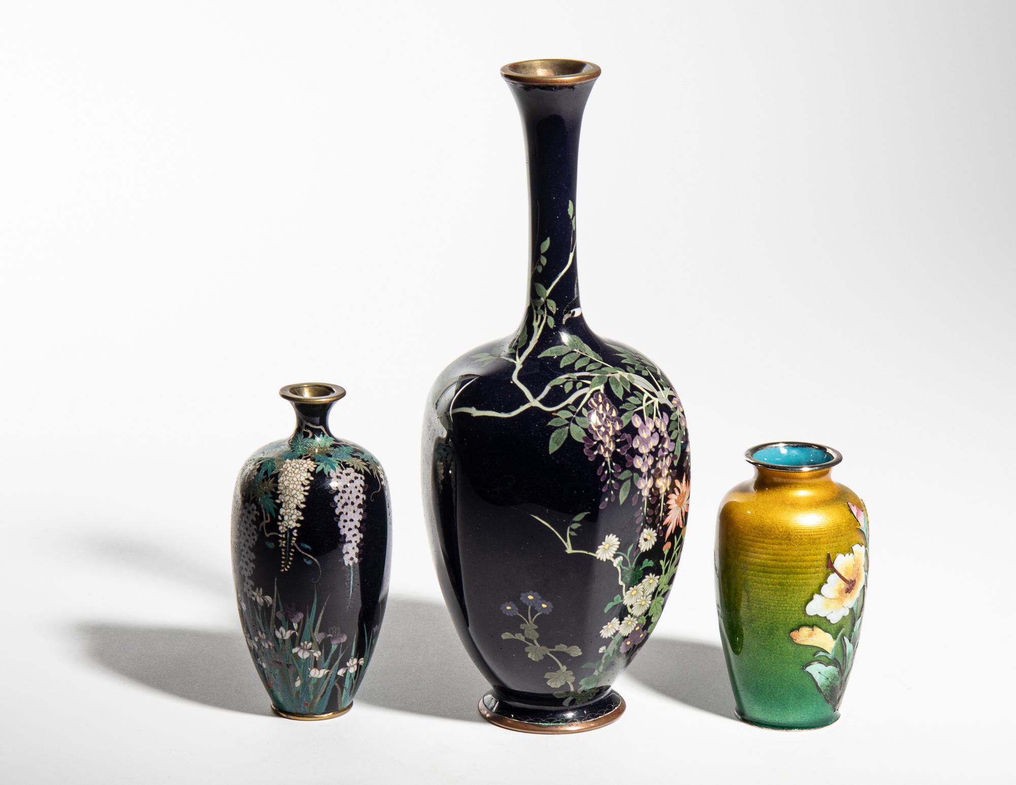 Three Japanese Cloisonné Vases