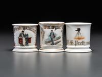 Three Porcelain Occupational Shaving Mugs
