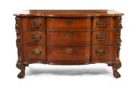 An English, Possibly Irish, Pine Chest of Drawers, Height 33 1/4 x width 55 x depth 23 inches.