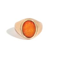 A Neoclassical Gold and Carnelian Finger Ring with the God Dionysos — Inscription engraved on the inside