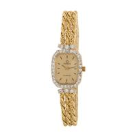 Omega, 14K Yellow Gold and Diamond Watch