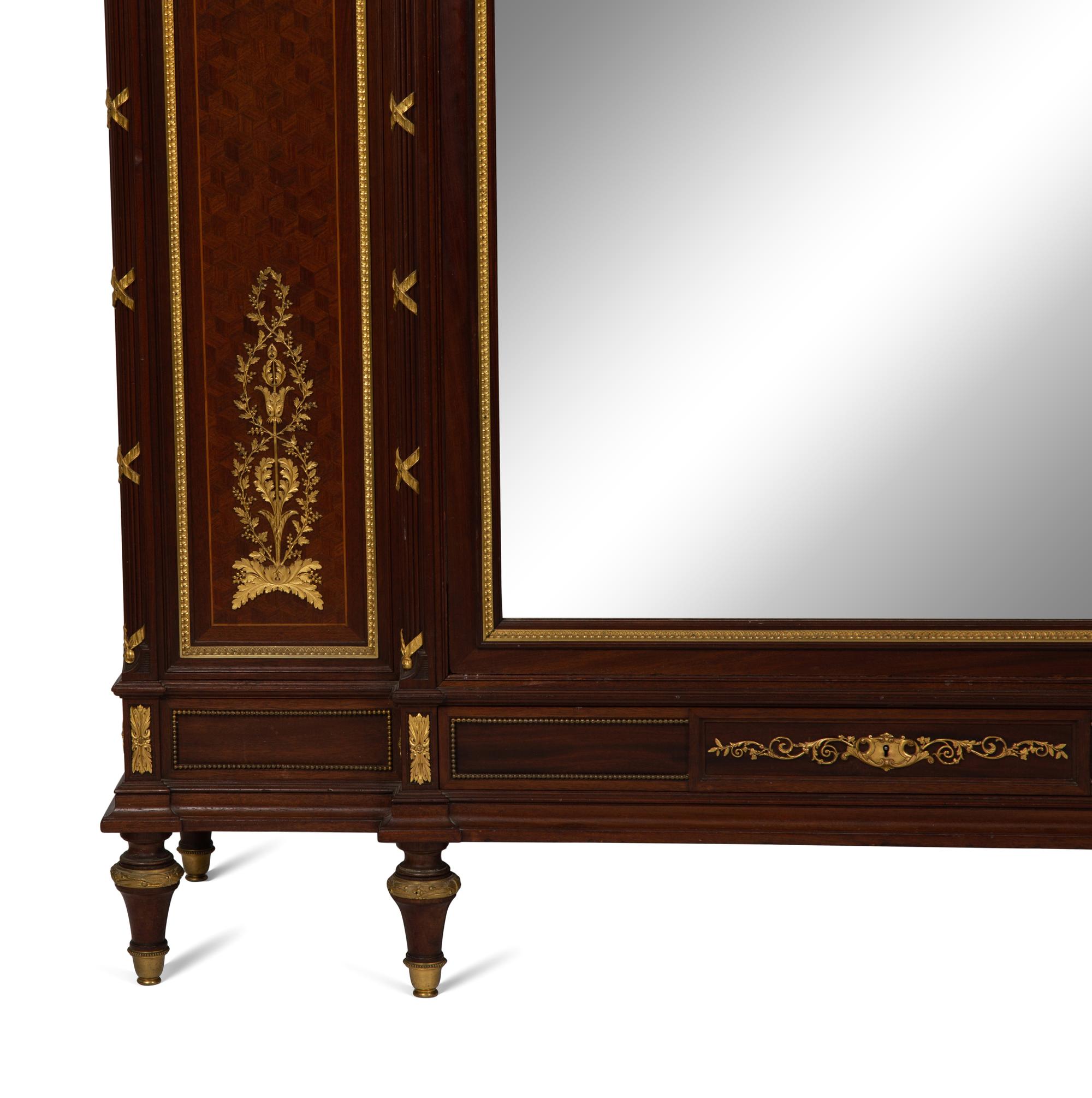 An Empire Style Gilt Bronze Mounted Parquetry Armoire — EARLY 20TH CENTURY