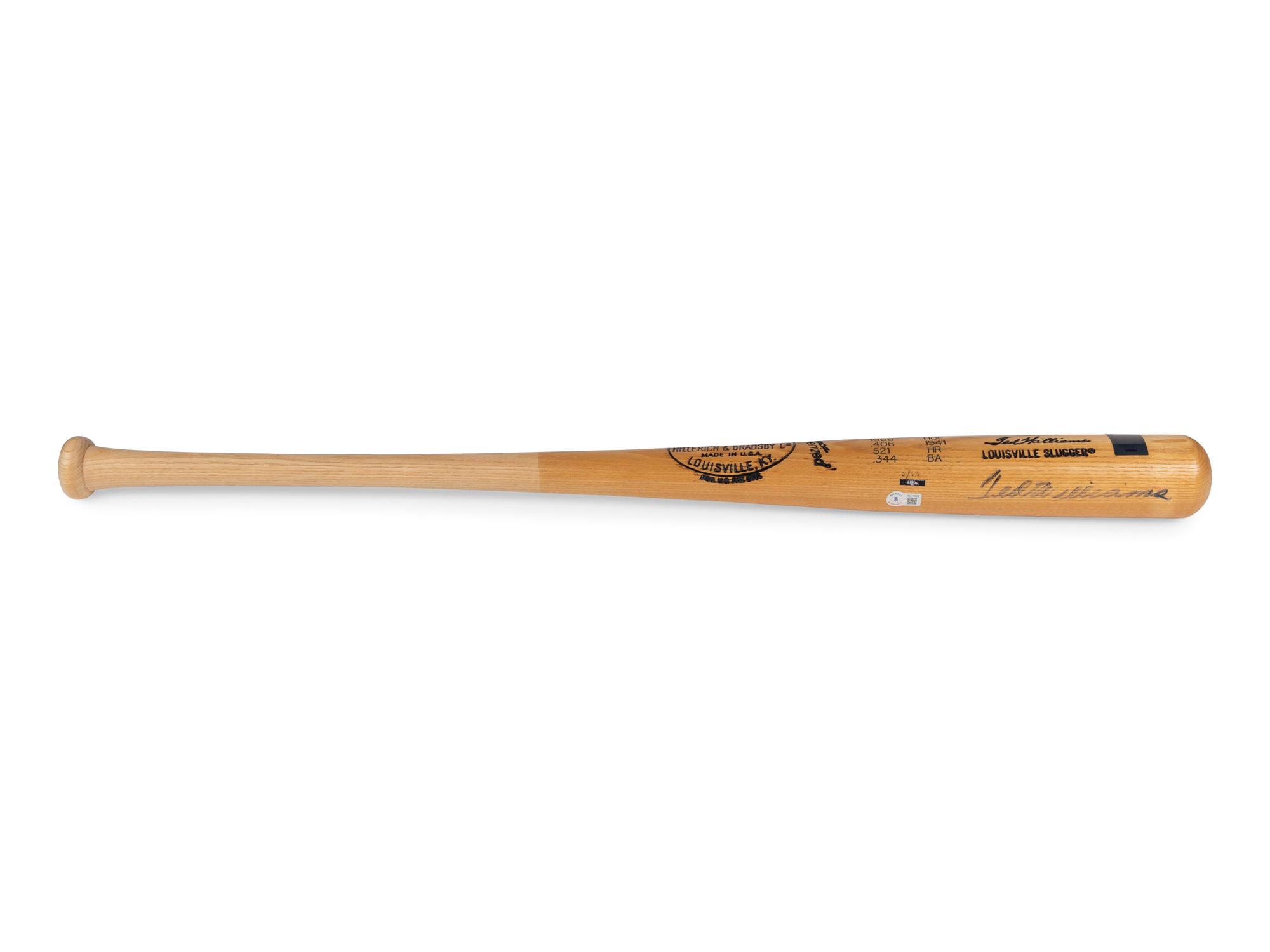 A Ted Williams Signed Autograph Louisville Slugger Stat Bat (Beckett Authentication Services Letter, Williams Hologram),