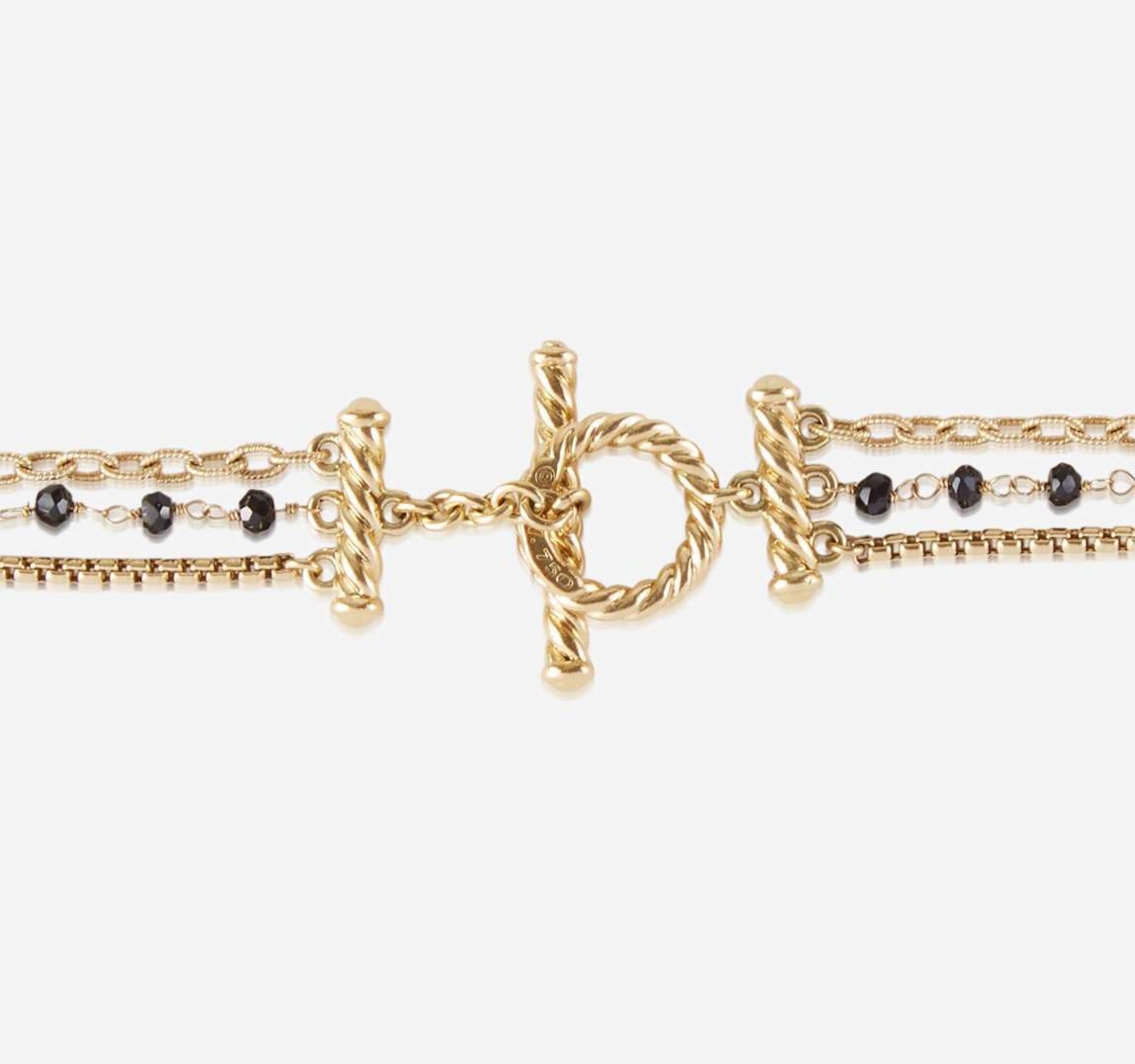 A collection of two gold necklaces, David Yurman and Ippolita