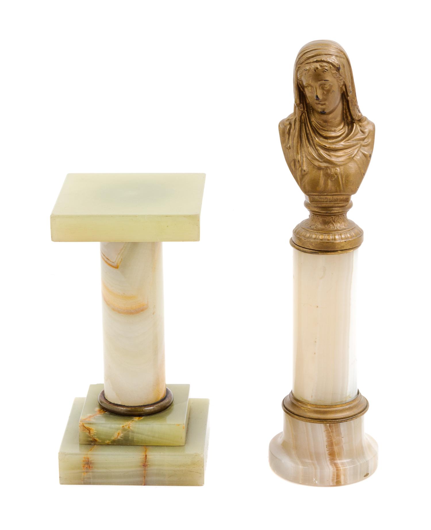 A Bronze and Onyx Bust Height of taller 10 inches. — EARLY 20TH CENTURY