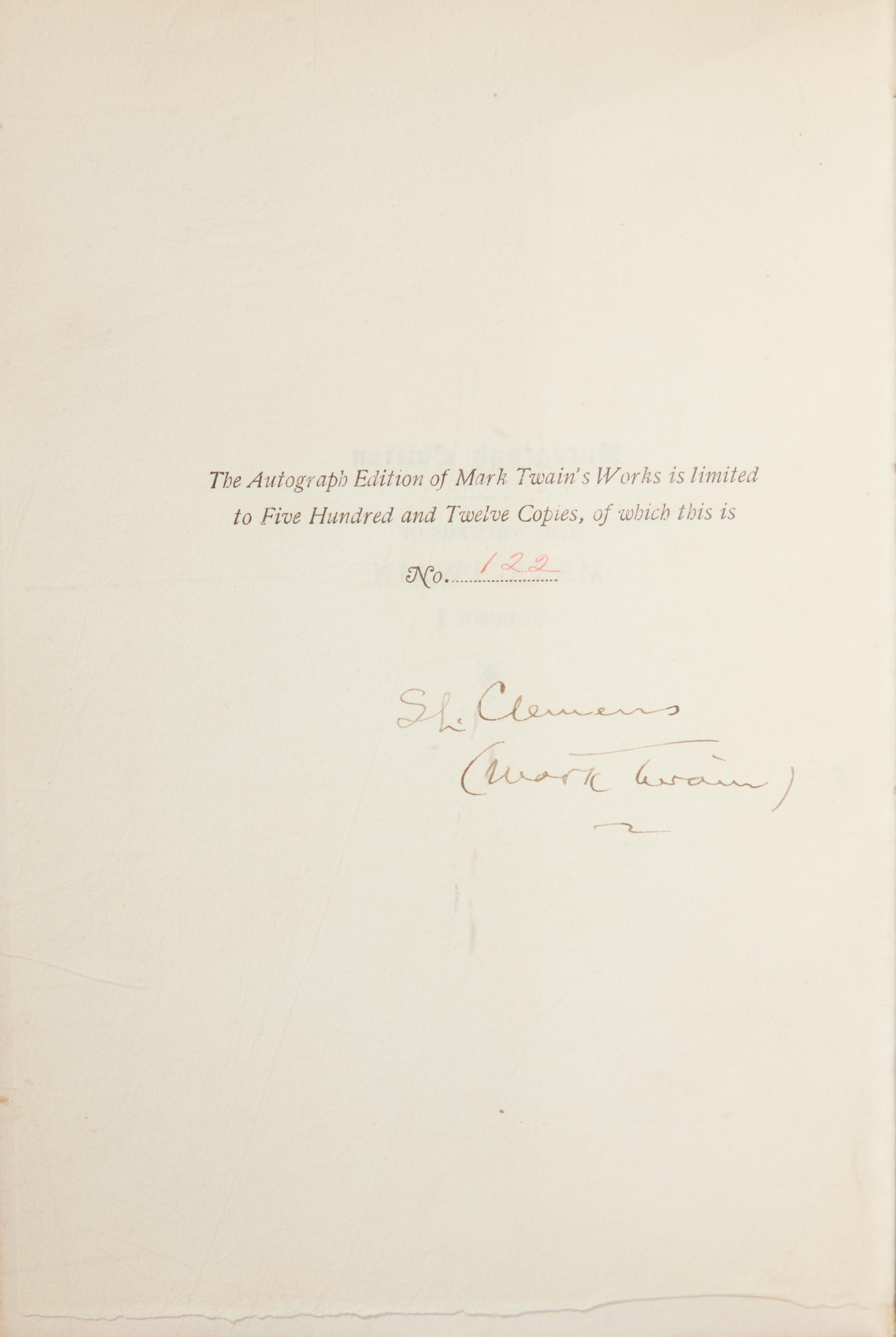 [Literature] Twain, Mark (Clemens, Samuel L.). The Writings of Mark Twain