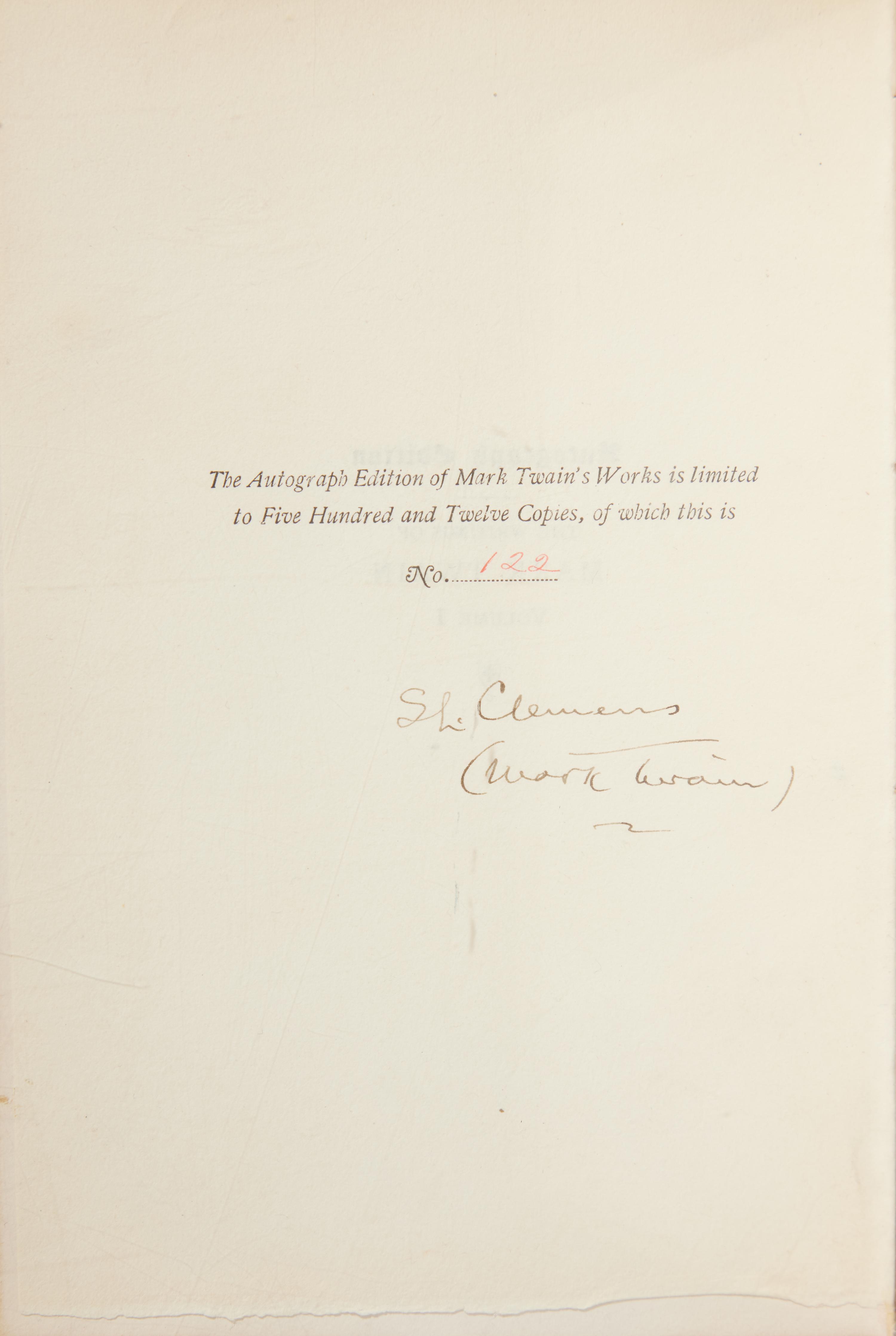 [Literature] Twain, Mark (Clemens, Samuel L.). The Writings of Mark Twain