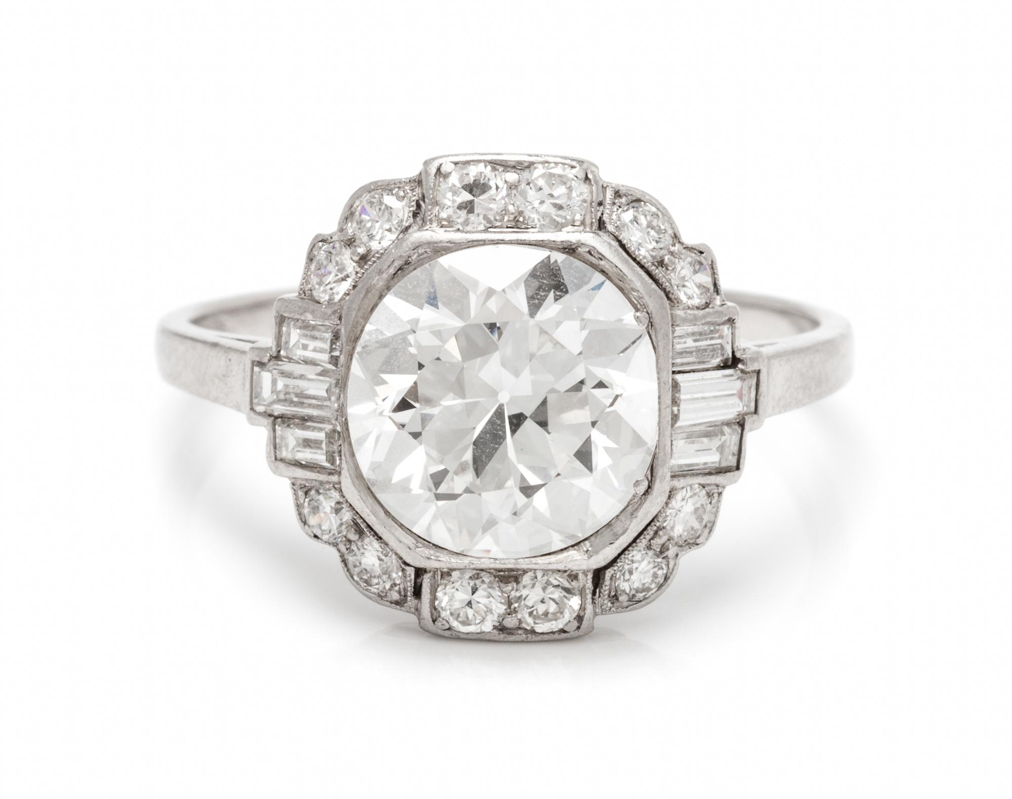 An Art Deco Platinum and Diamond Ring,