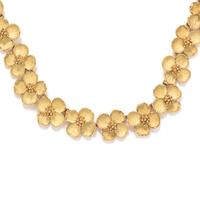 TIFFANY & CO., YELLOW GOLD 'DOGWOOD' NECKLACE