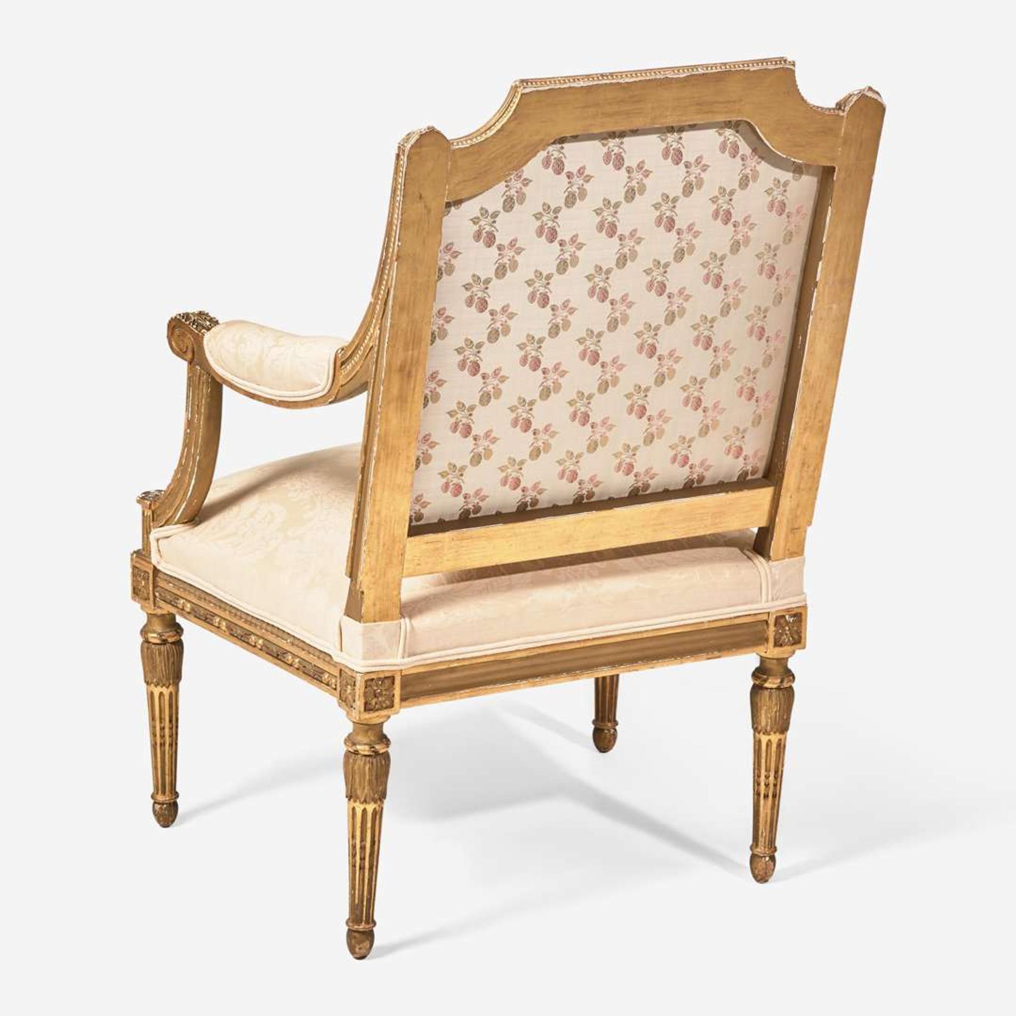 A set of four Louis XVI style giltwood fauteuils 19th century