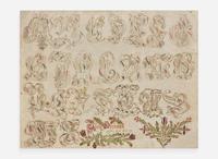 Manner of Johannes Adam Eyer (1755-1837), Fraktur: Birth Record with Calligraphic ABC's for Isaac Berlemann, dated “July 24 1791”