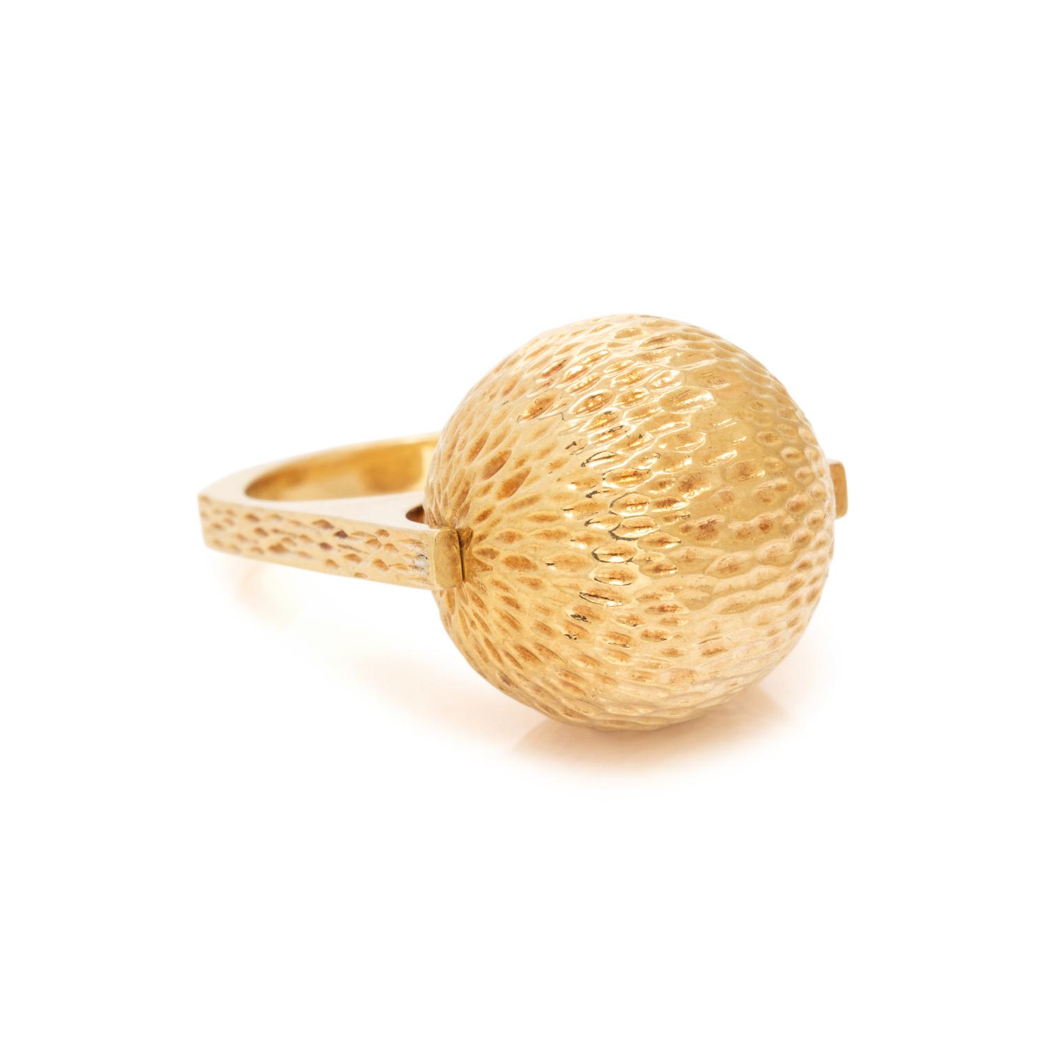 YELLOW GOLD SPINNING BALL RING